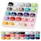 50Pcs Bobbins Sewing Threads Kit 25 Colors 500 Yards Sewing Polyester Thread Spools with 25Pcs Same Color Prewound Bobbins for Hand Sewing DIY Emergency Travel Sewing Machine Use